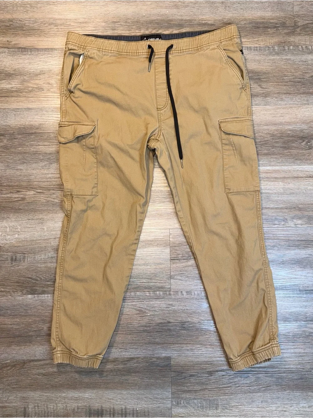 Denali Brand Cargo Joggers Mens XL Flexible Waistband w/Drawstring Brown